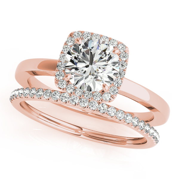 The Victoria Halo Engagement Ring, set view