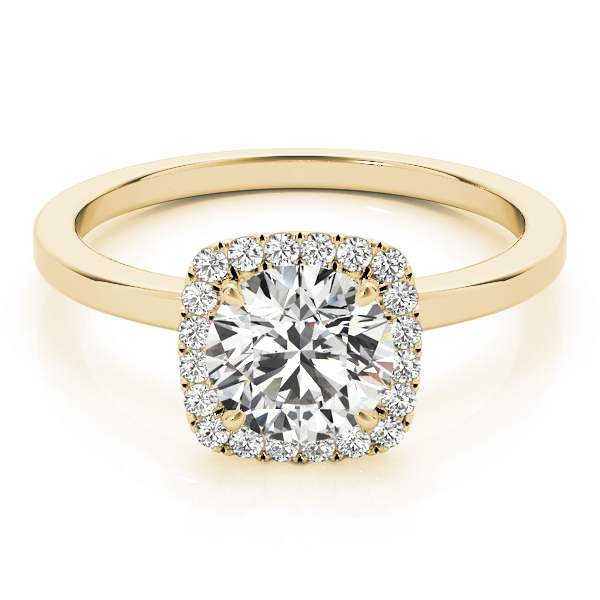The Victoria Halo Engagement Ring, upright view