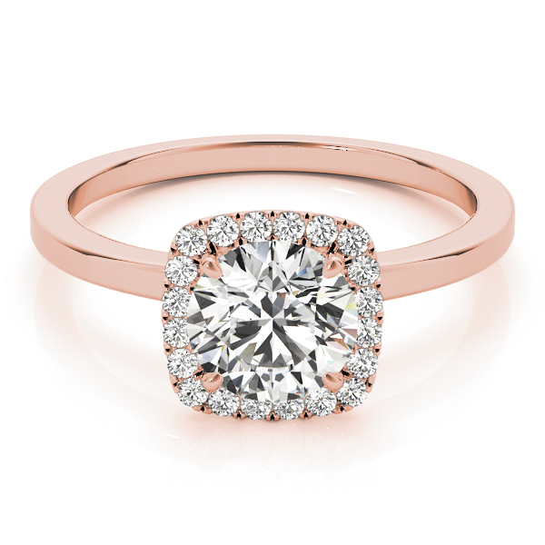 The Victoria Halo Engagement Ring, upright view