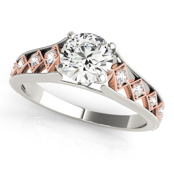 Single Row Milgrain Engagement Rings
