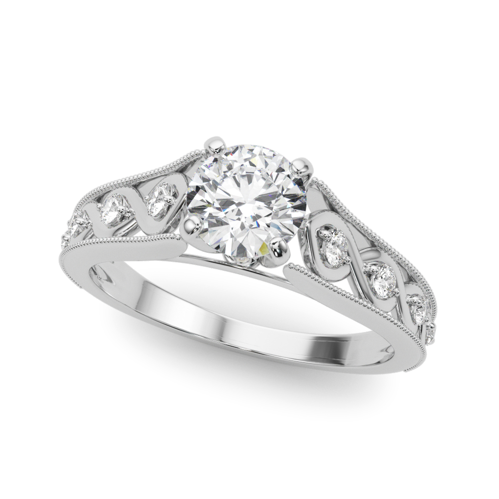 Single Row Prong Set Engagement Rings