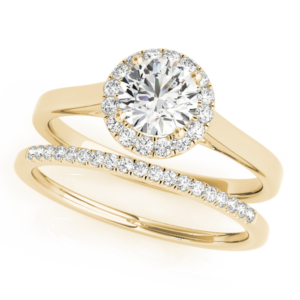 The Ramona Halo Engagement Ring, set view