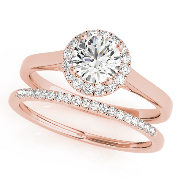 The Ramona Halo Engagement Ring, set view