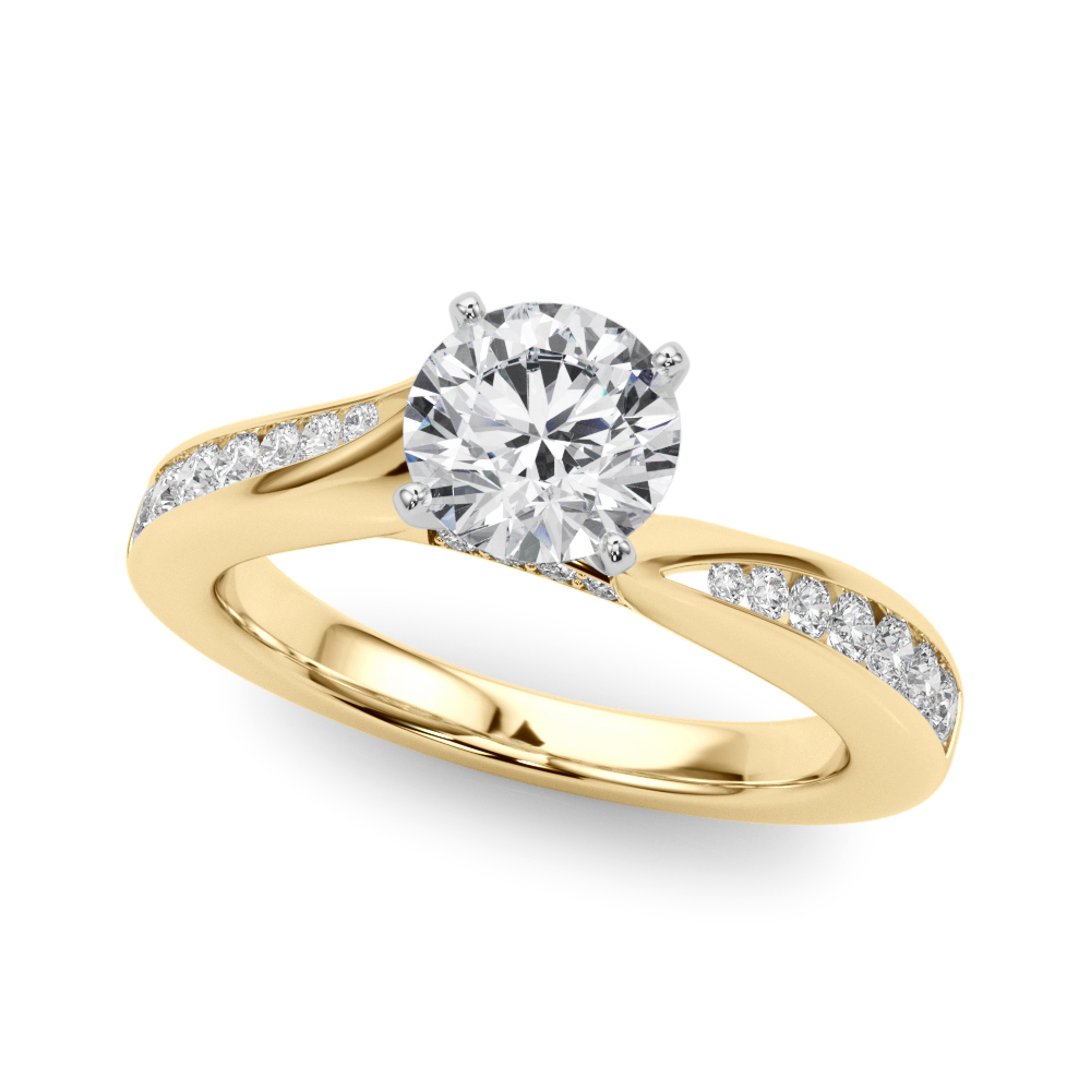 Single Row Channel Set Engagement Ring