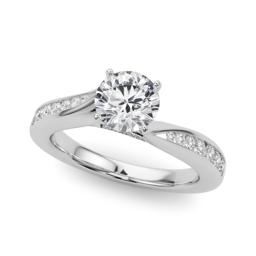 Single Row Channel Set Engagement Ring