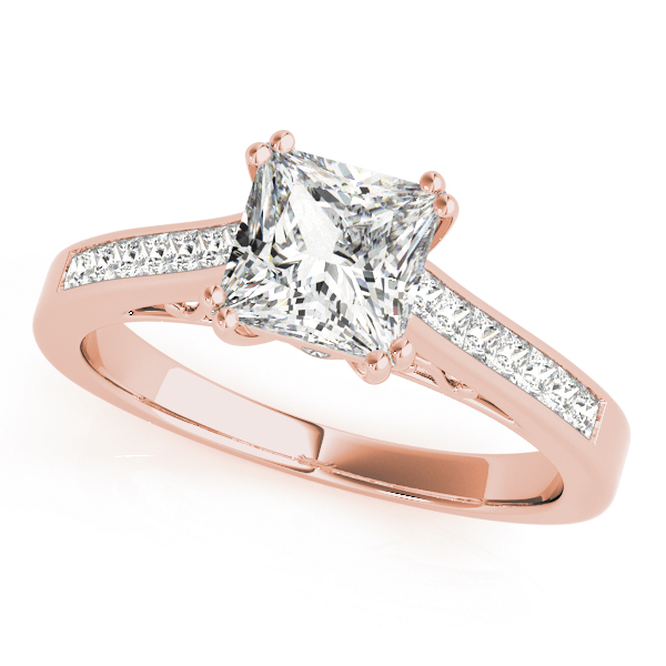 Channel Set Double Prong Engagement Ring