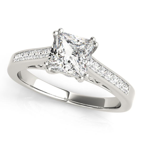 Channel Set Double Prong Engagement Ring