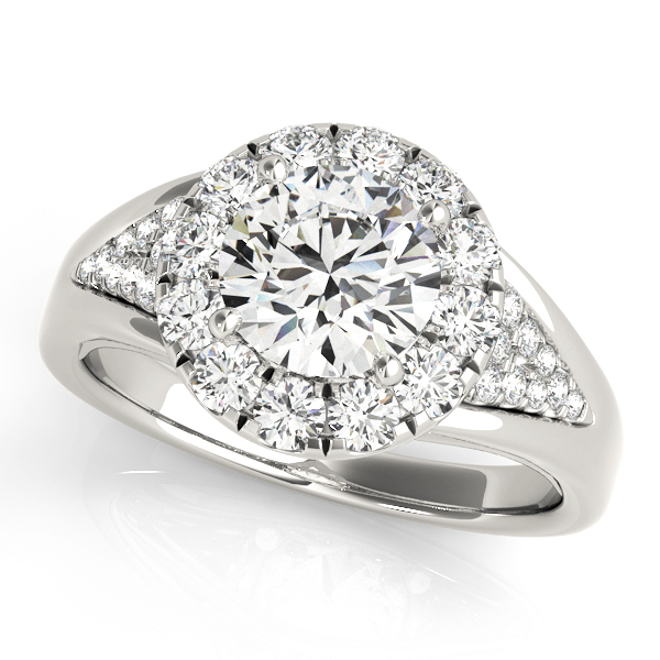 Vintage Round Halo Engagement Ring