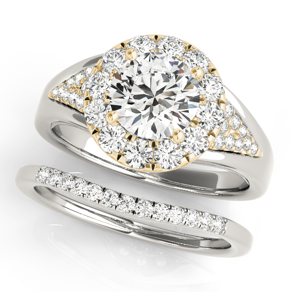 The Alexandra Halo Engagement Ring, set view