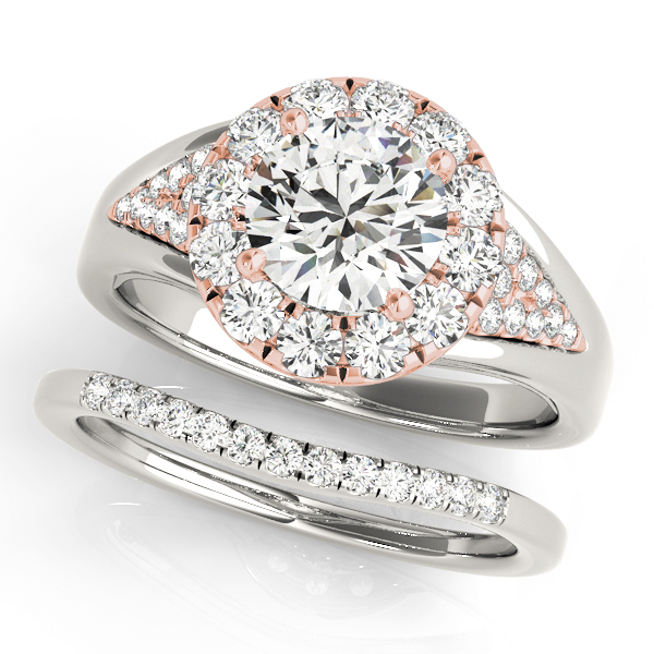 The Alexandra Halo Engagement Ring, set view