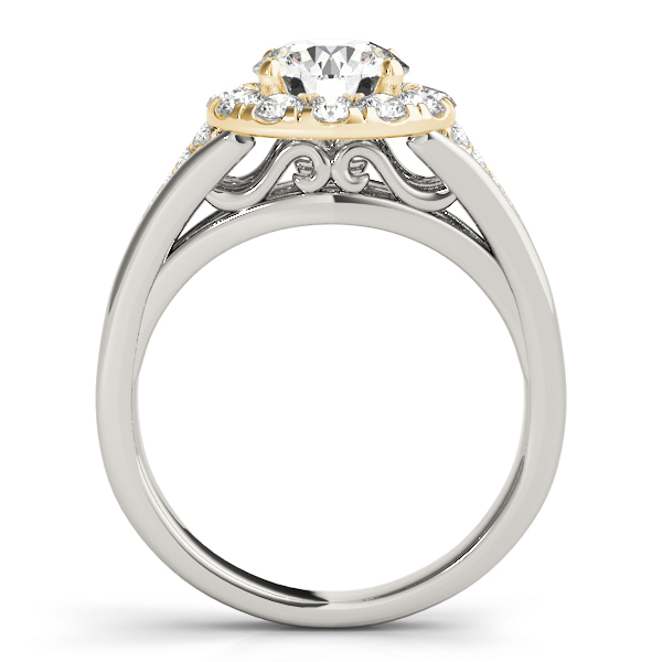The Alexandra Halo Engagement Ring, side view