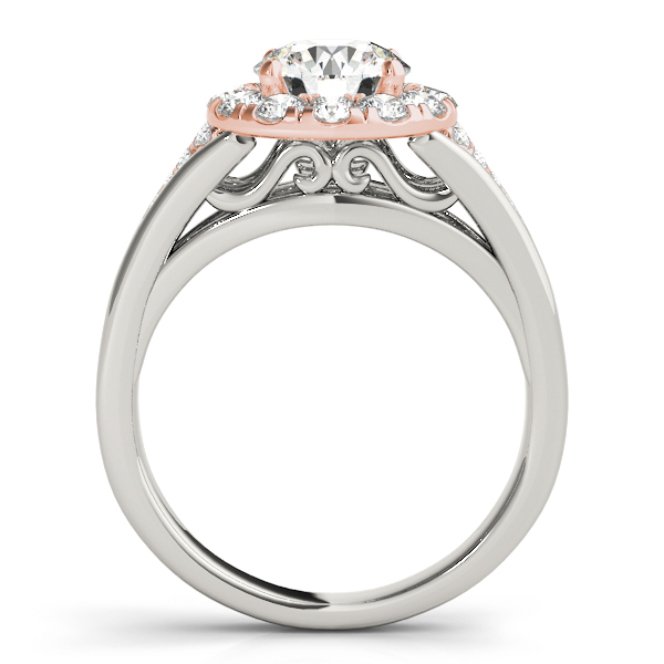 The Alexandra Halo Engagement Ring, side view