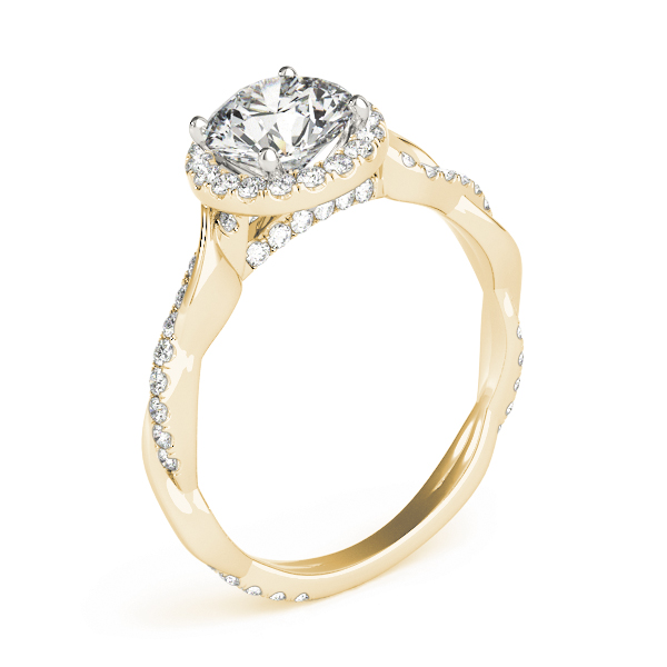 The Natalia Halo Engagement Ring, angled view