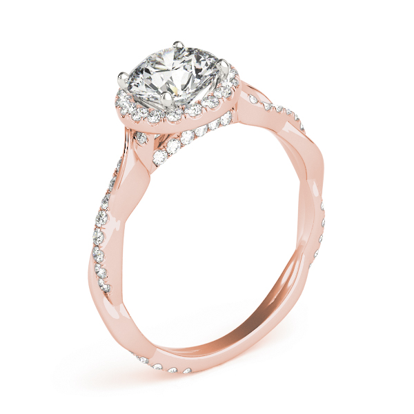 The Natalia Halo Engagement Ring, angled view