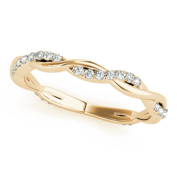 Accented Twisting Wedding Band