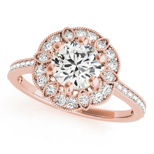 The Olive Halo Engagement Ring, front view
