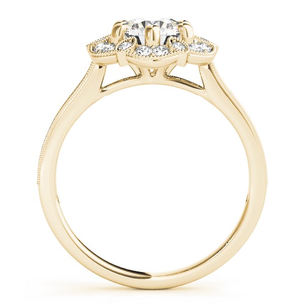 The Olive Halo Engagement Ring, side view