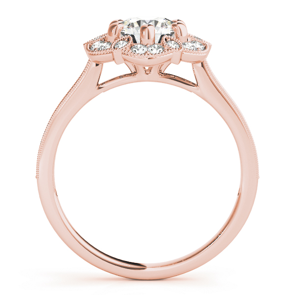 The Olive Halo Engagement Ring, side view