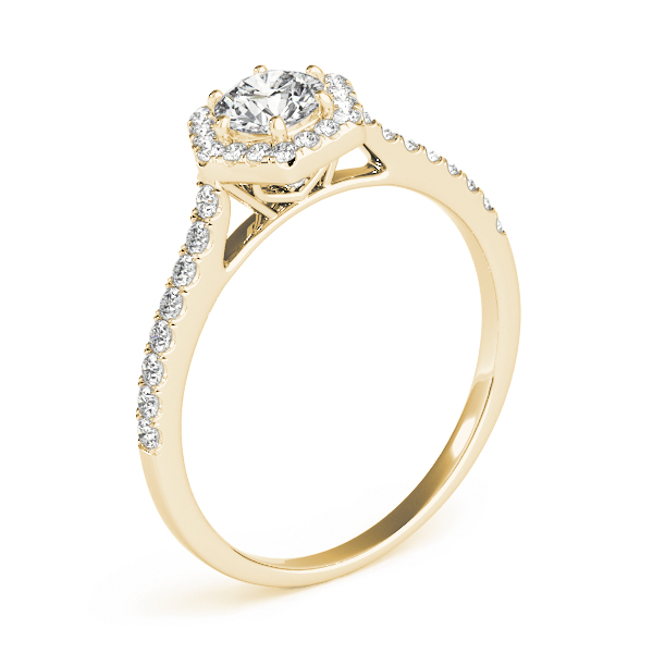The Claudia Halo Engagement Ring, angled view
