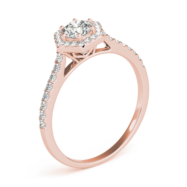 The Claudia Halo Engagement Ring, angled view