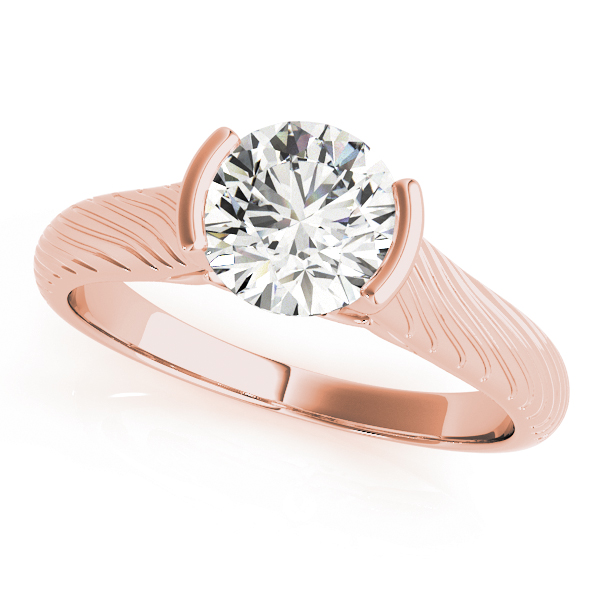 Solitaire Filigree Half Bezel Engagement Rings