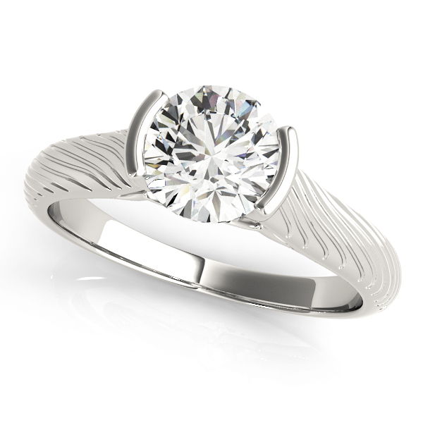 Solitaire Filigree Half Bezel Engagement Rings