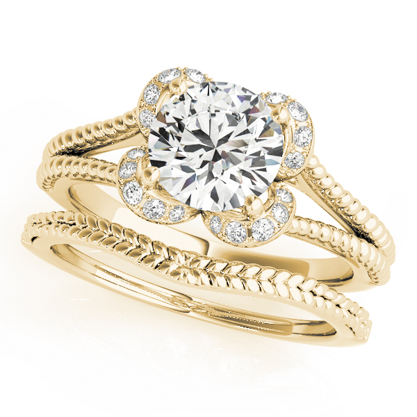 The Chloe Halo Engagement Ring II, set view