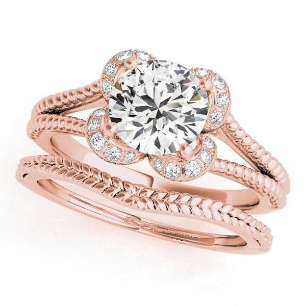 The Chloe Halo Engagement Ring II, set view