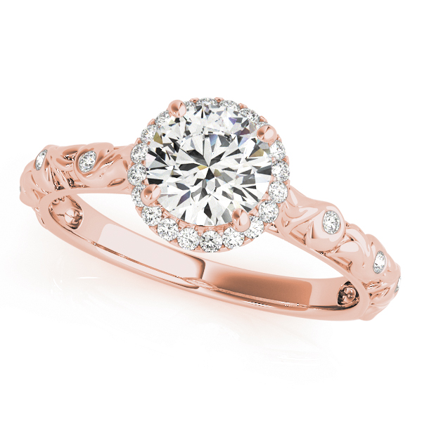 Nature Inspired Filigree Bezel Set Halo Engagement Rings