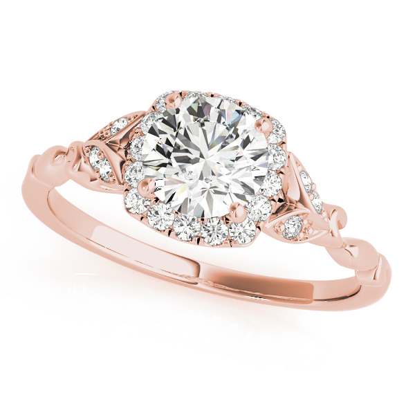 The Ellie Halo Engagement Ring, front view