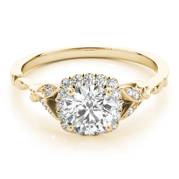 The Ellie Halo Engagement Ring, upright view