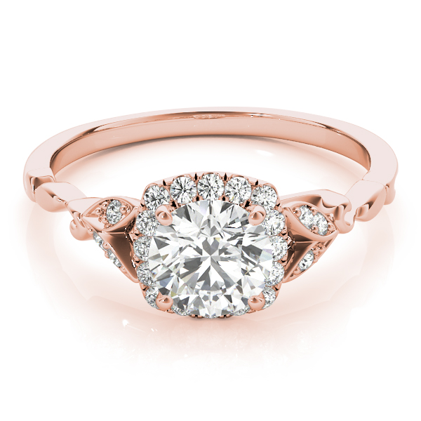 The Ellie Halo Engagement Ring, upright view