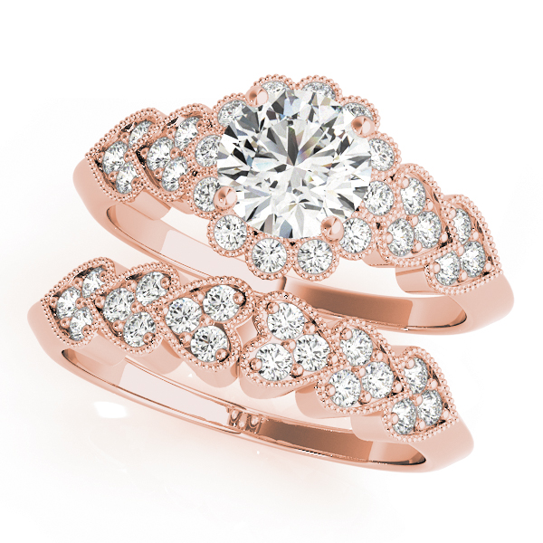 The Natalie Halo Engagement Ring II, set view
