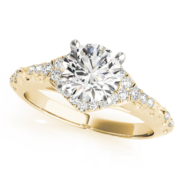 Vintage-Inspired Round Halo Engagement Ring