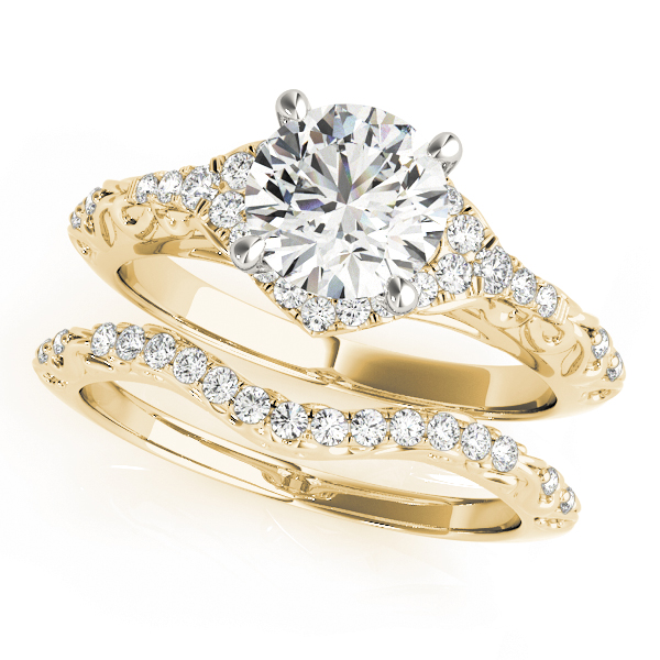 The Lucy Halo Engagement Ring, set view