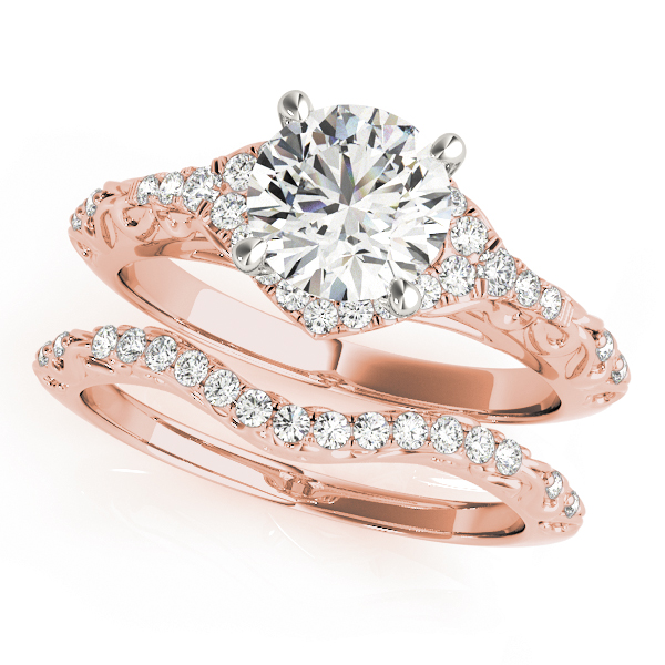 The Lucy Halo Engagement Ring, set view