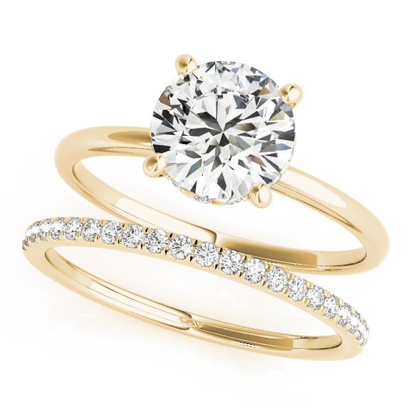 The Sylvia Hidden Halo Engagement Ring, set view