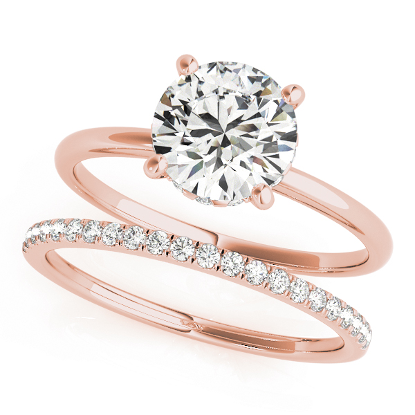 The Sylvia Hidden Halo Engagement Ring, set view