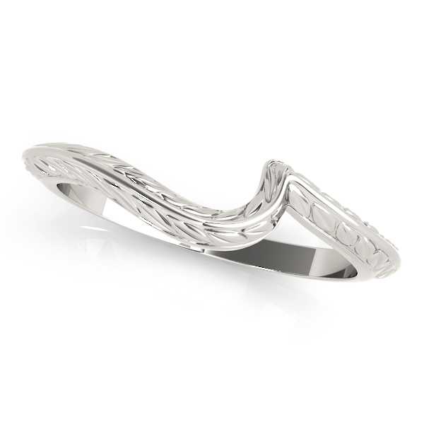 Engraved Filigree Curved Wedding Band