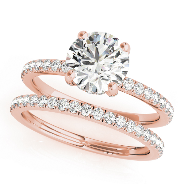 The Cecilia Hidden Halo Engagement Ring, set view