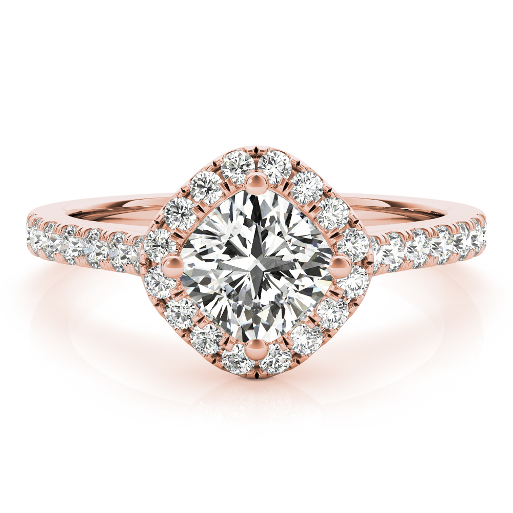 The Sofia Halo Engagement Ring, angled view