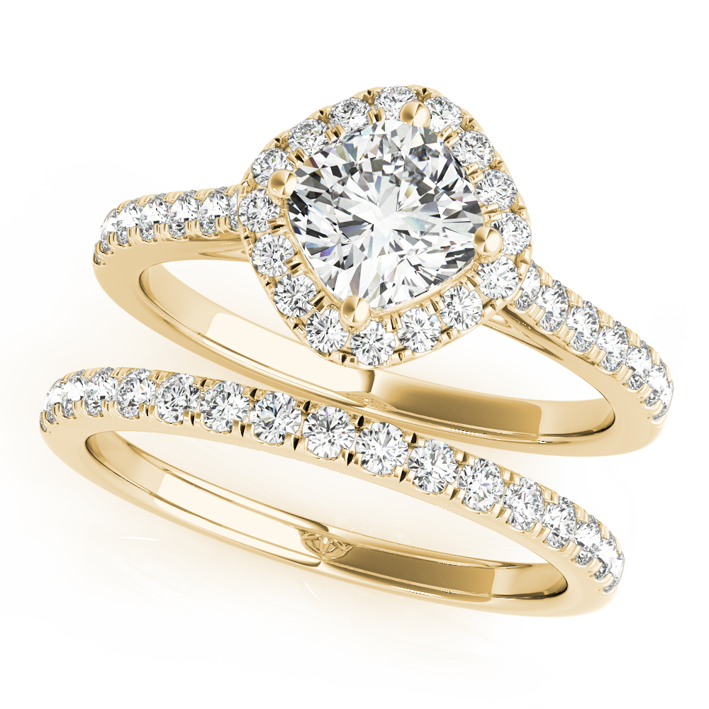 The Sofia Halo Engagement Ring, set view
