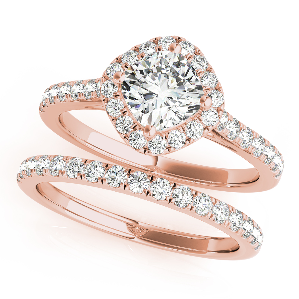The Sofia Halo Engagement Ring, set view