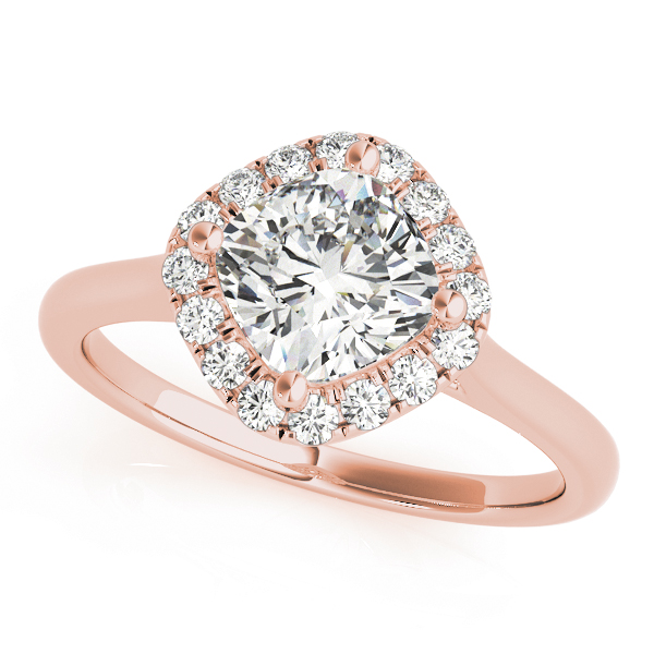Solitaire Halo Cushion Shape Engagement Ring