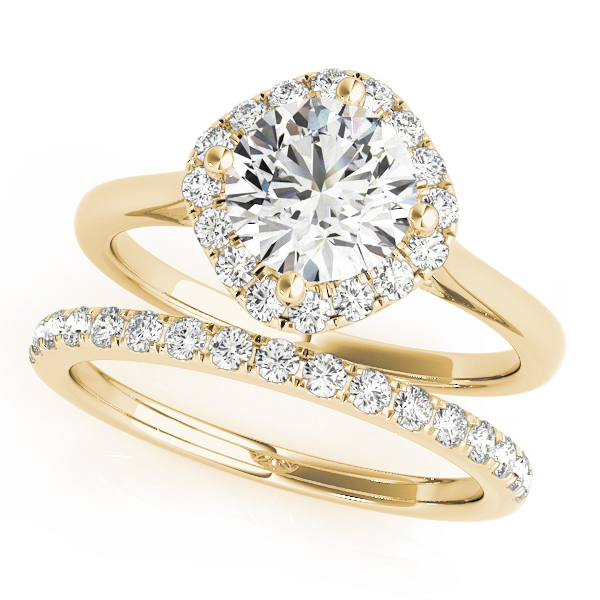 The Teresa Halo Engagement Ring, set view