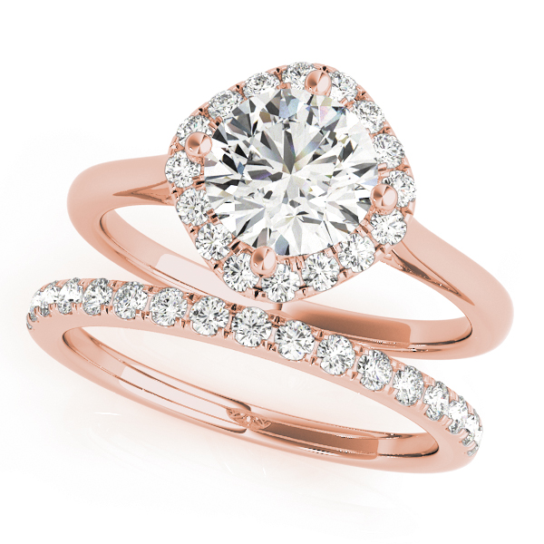 The Teresa Halo Engagement Ring, set view