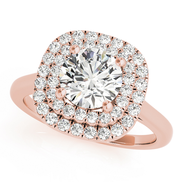 The Henrietta Double Halo Engagement Ring, front view