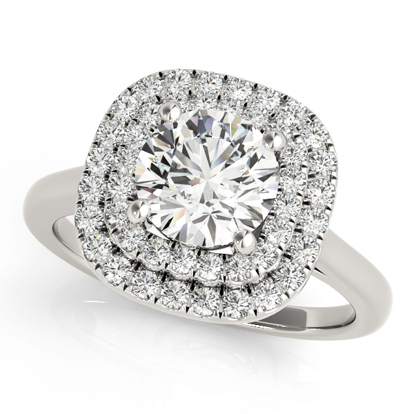 Round Double Halo Engagement Ring