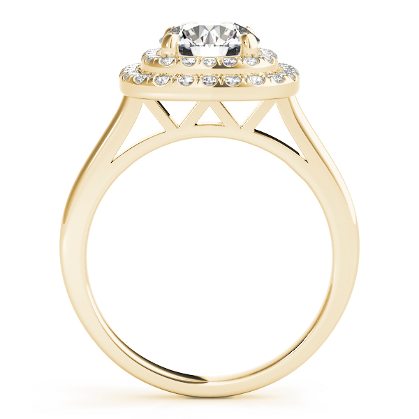 The Henrietta Double Halo Engagement Ring, side view