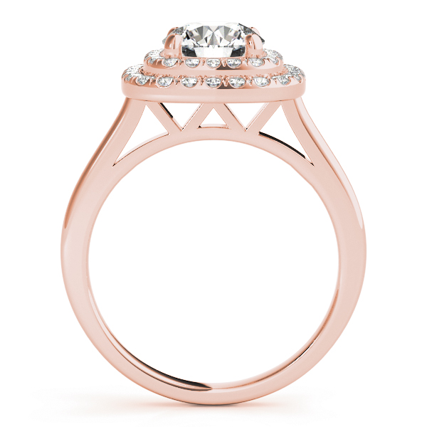 The Henrietta Double Halo Engagement Ring, side view